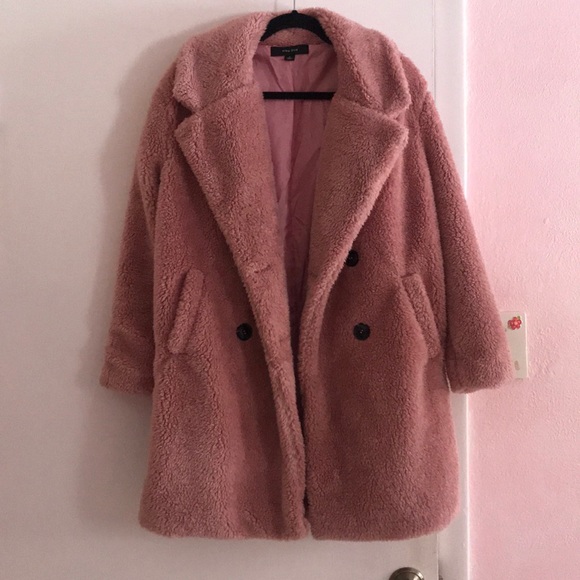 Jackets & Blazers - Pink Shearling Coat